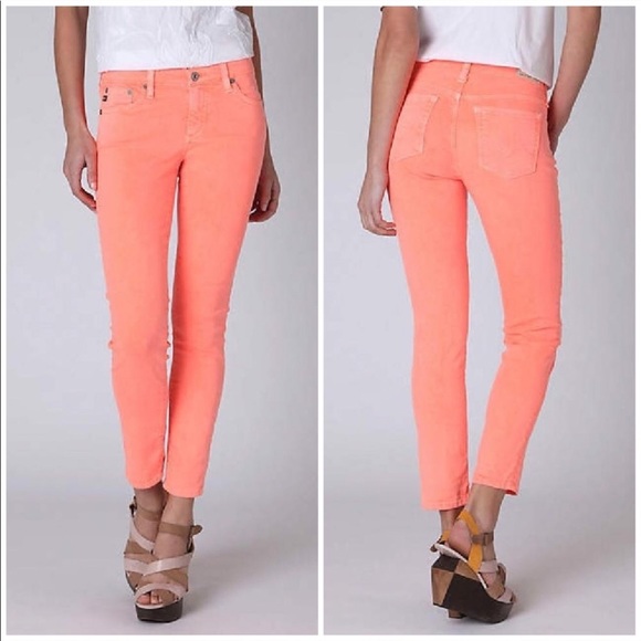 neon orange jeans